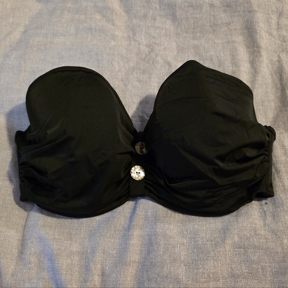Elegant Black Strapless Bikini Top